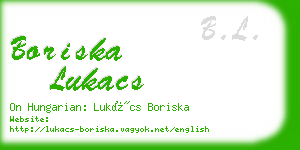 boriska lukacs business card